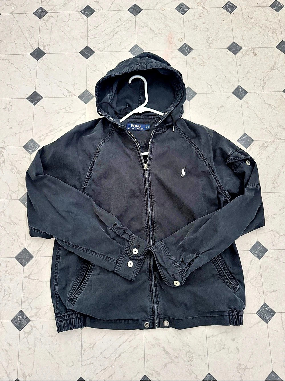 Polo Ralph Lauren Men's Black Hooded Jacket Size Medium